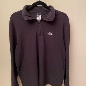 North face black 3/4 zip pullover softshell jacket